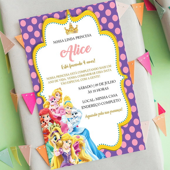 Convite Digital Princesas da Disney Pet