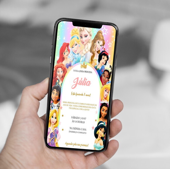 Convite Digital Princesas Disney