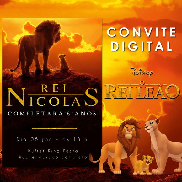 Convite Digital Rei Leão