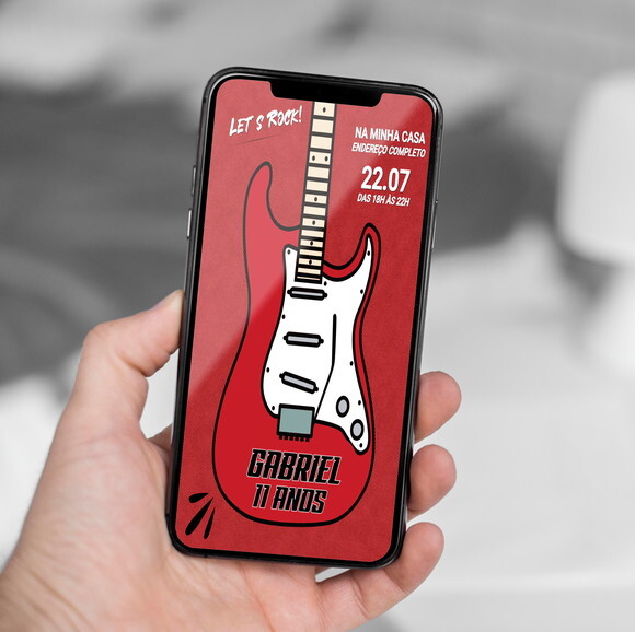 Convite Digital Rock And Roll