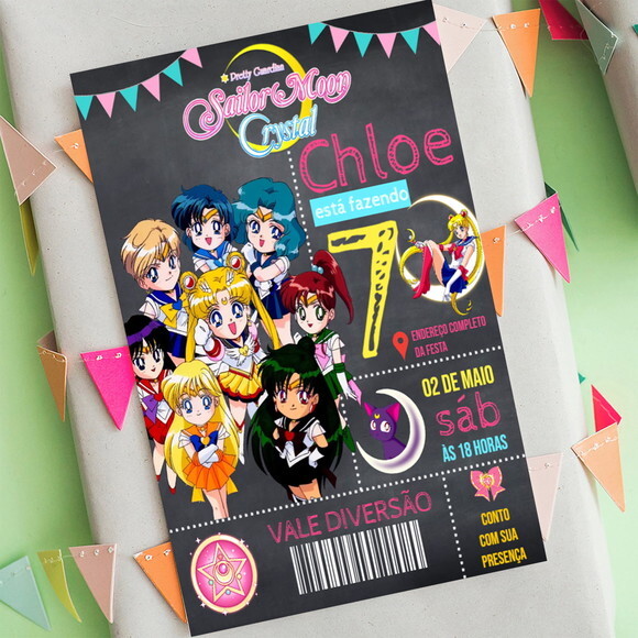 Convite Digital Sailor Moon