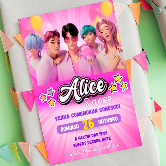 Convite Digital Saja Boys Kpop