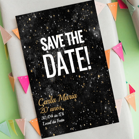 Convite Digital Save The Date - Salve a Data Galaxia
