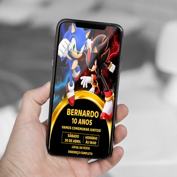 Convite Digital Sonic e Knuckles