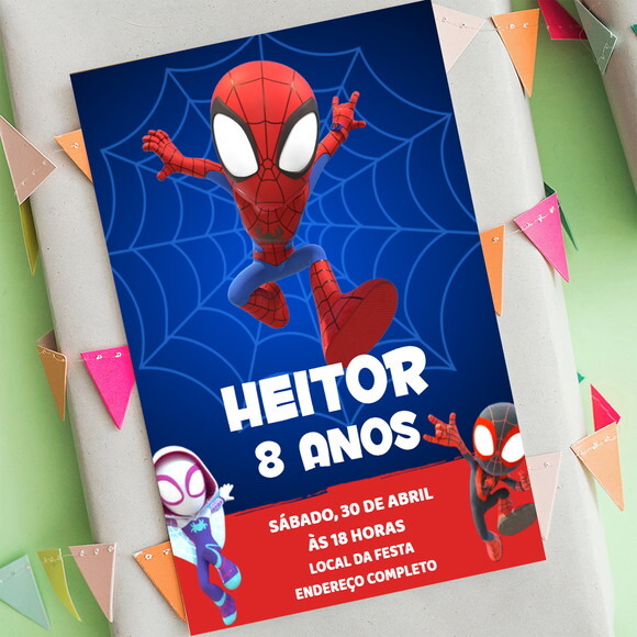 Convite Digital Spidey e Seus Amigos Espetaculares