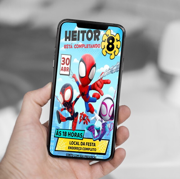 Convite Digital Spidey e Seus Amigos Espetaculares