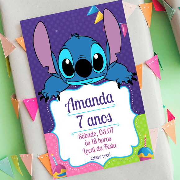 Convite Digital Stitch - Lilo e Stitch