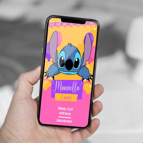 Convite Digital Stitch - Lilo e Stitch