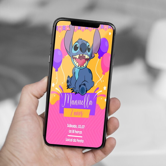 Convite Digital Stitch - Lilo e Stitch