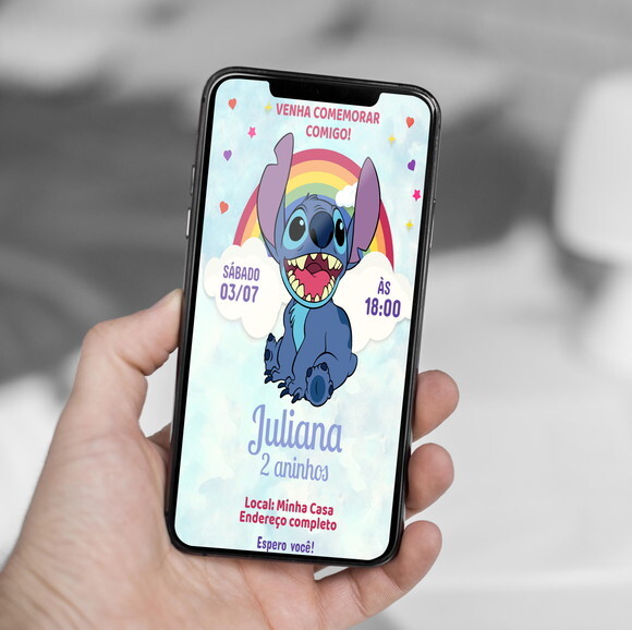 Convite Digital Stitch - Lilo e Stitch