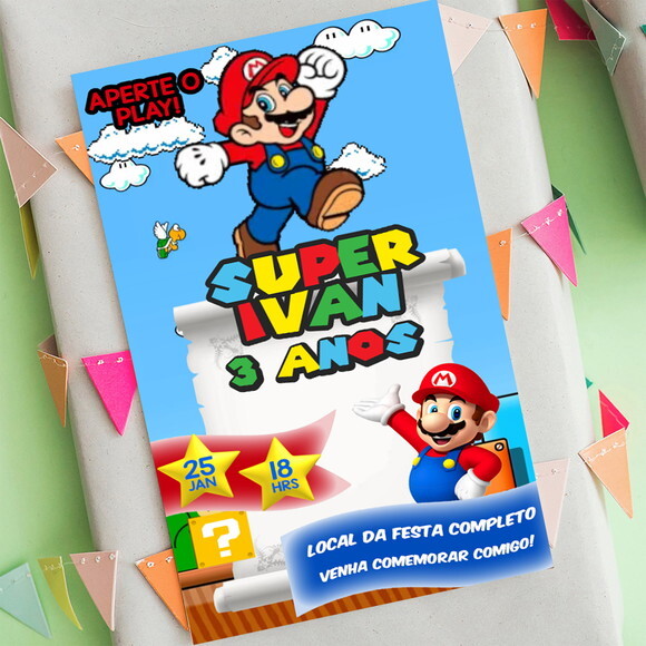 Convite Digital Super Mario Bros