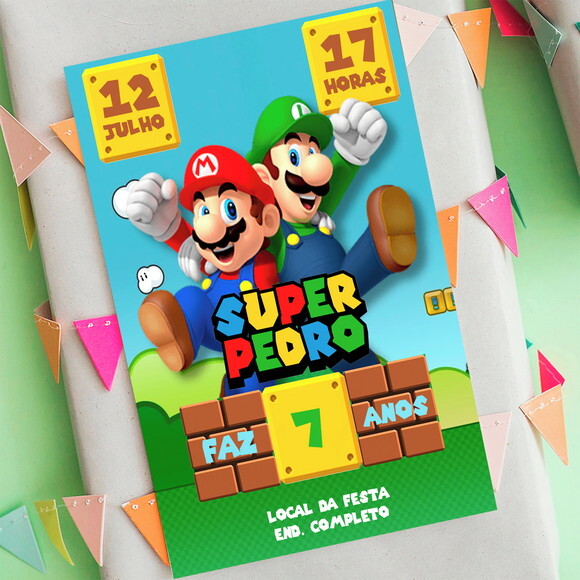 Convite Digital Super Mario