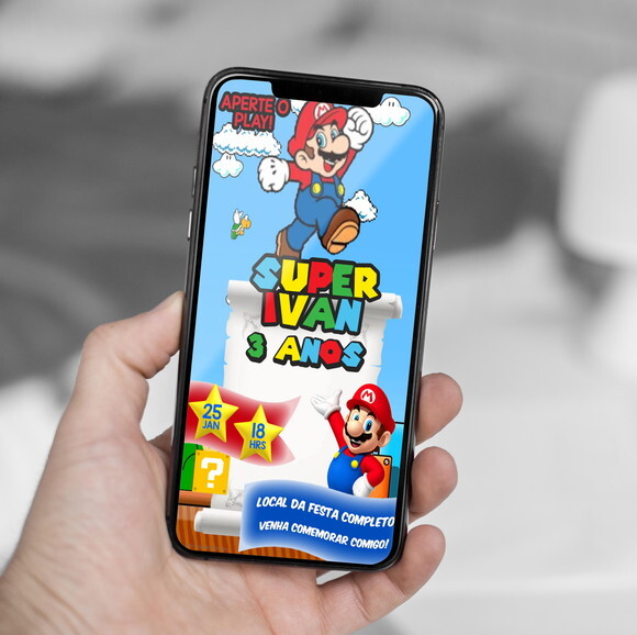 Convite Digital Super Mario Bros