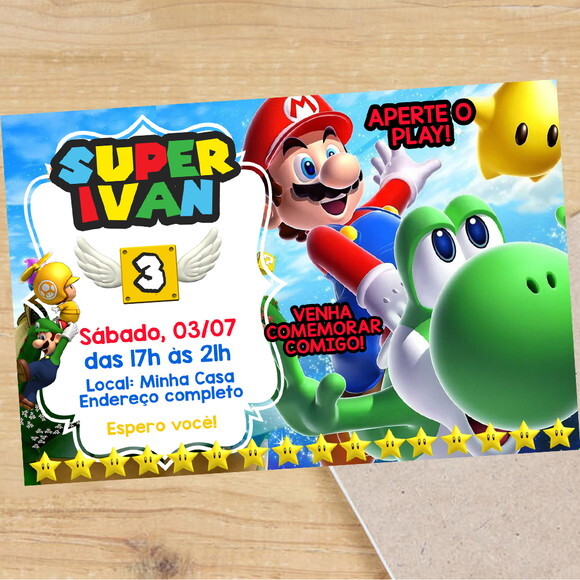 Convite Digital Super Mario Bros
