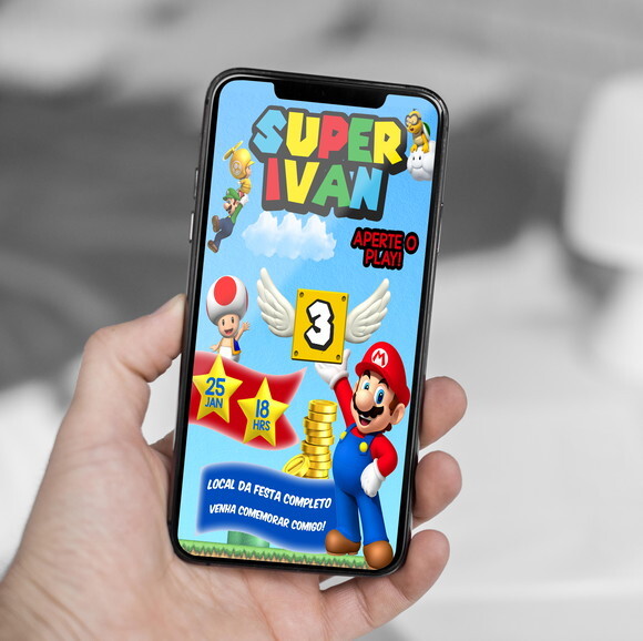 Convite Digital Super Mario Bros