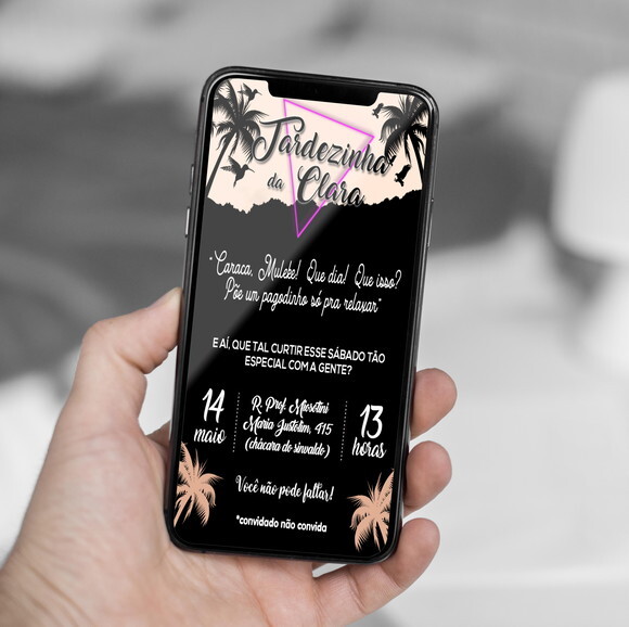 Convite Digital Tardezinha Preto e Branco