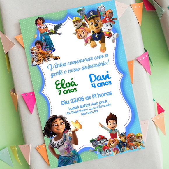 Convite Digital Tema Duplo Personalizado Qualquer Tema