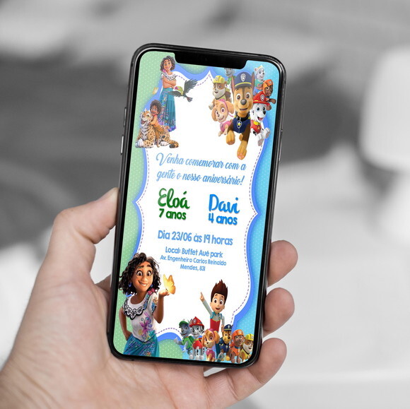 Convite Digital Tema Duplo Personalizado Qualquer Tema