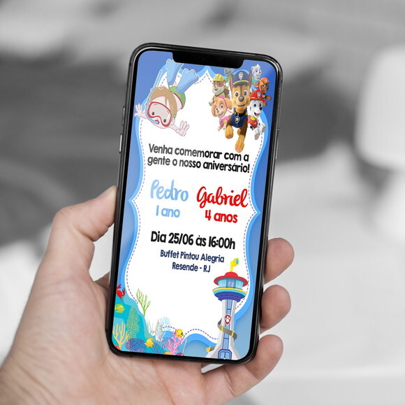 Convite Digital Tema Duplo Personalizado Qualquer Tema