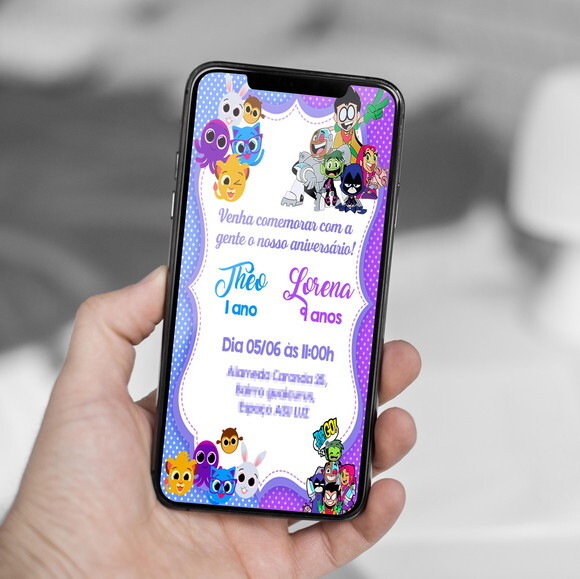 Convite Digital Tema Duplo Personalizado Qualquer Tema