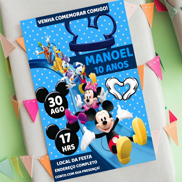Convite Digital Turma do Mickey
