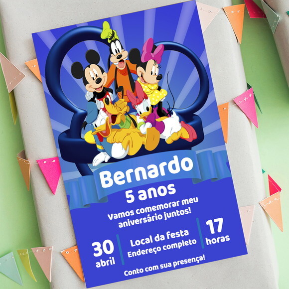Convite Digital Turma do Mickey
