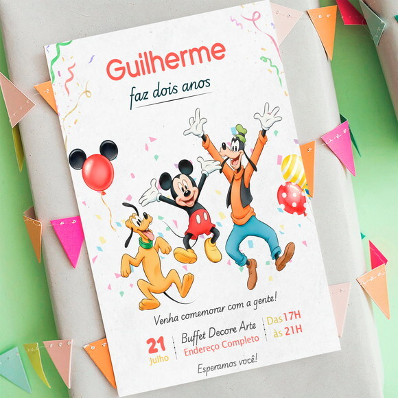 Convite Digital Turma do Mickey Digital