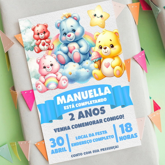 Convite Digital Ursinhos Carinhosos