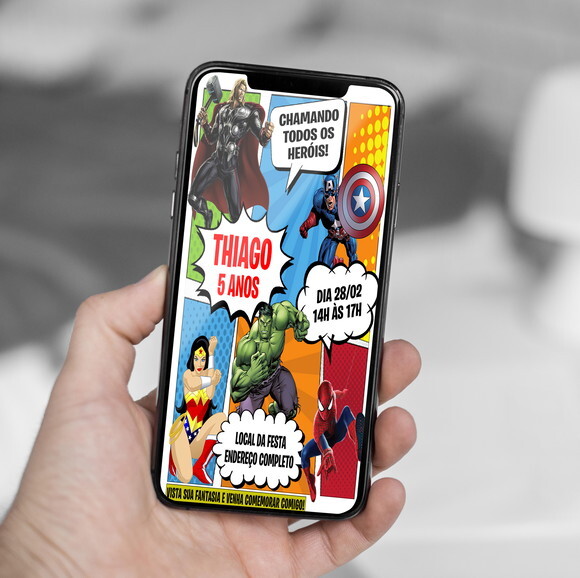 Convite Digital Vingadores