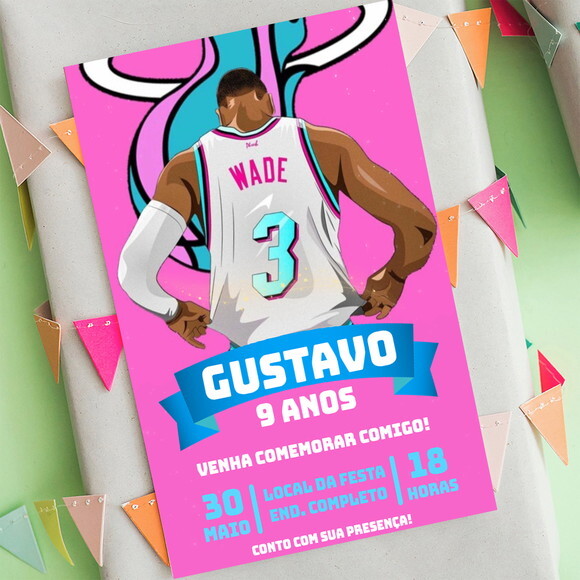 Convite Digital Wade Miami Heat Basquete