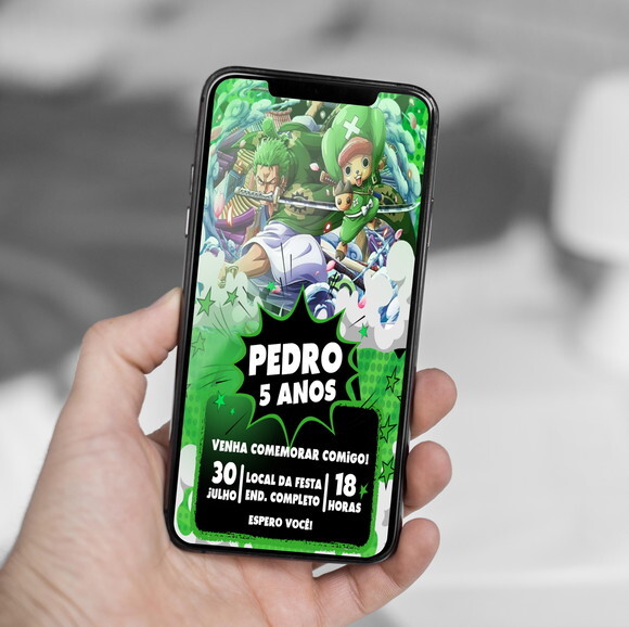 Convite Digital Zoro One Piece