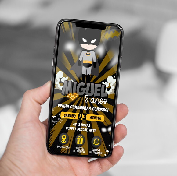 Convite Interativo Batman Bebê