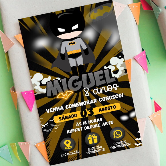 Convite Interativo Batman Bebê