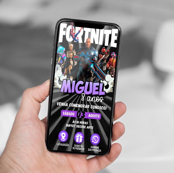 Convite Interativo Fortnite