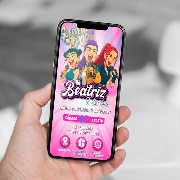 Convite Interativo Guerreiras do Kpop Digital
