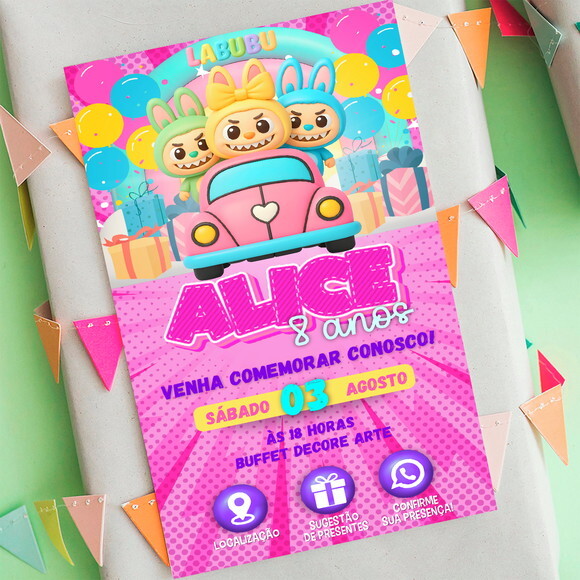 Convite Interativo Labubu