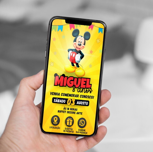 Convite Interativo Mickey Mouse Digital