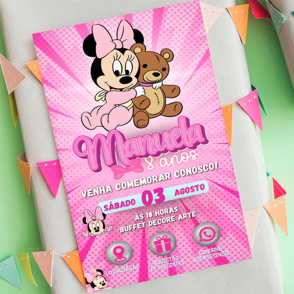 Convite Interativo Minnie Bebê