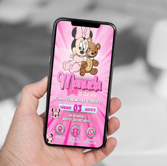 Convite Interativo Minnie Bebê