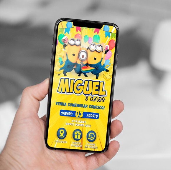 Convite Interativo Minions Digital