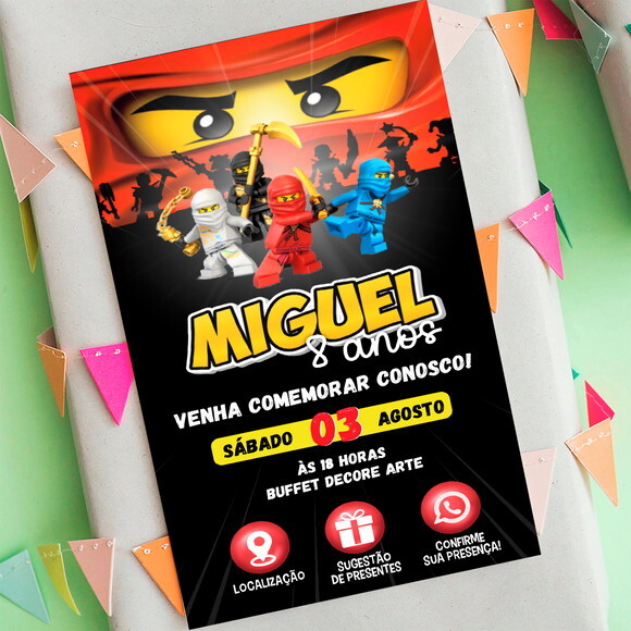 Convite Interativo Ninjago Lego