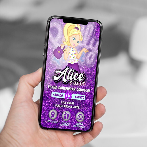 Convite Interativo Polly Pocket