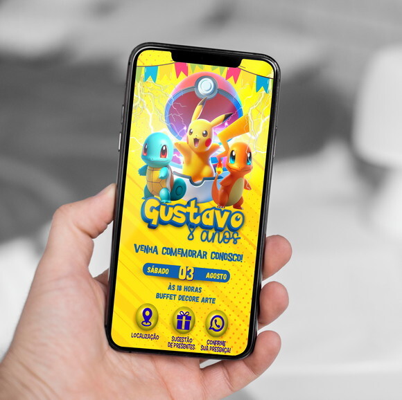 Convite Interativo Pokemon Digital