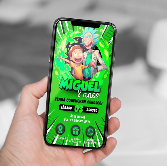 Convite Interativo Rick And Morty