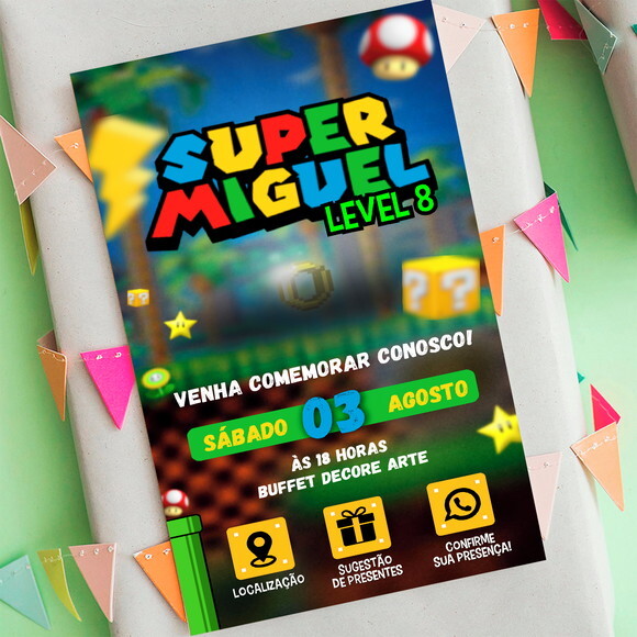 Convite Interativo Super Mário Bros