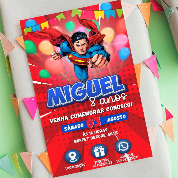 Convite Interativo Super Homem Digital
