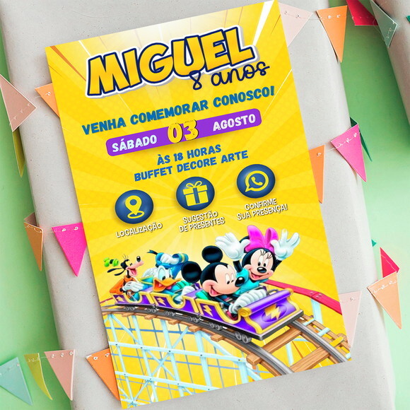 Convite Interativo Turma do Mickey