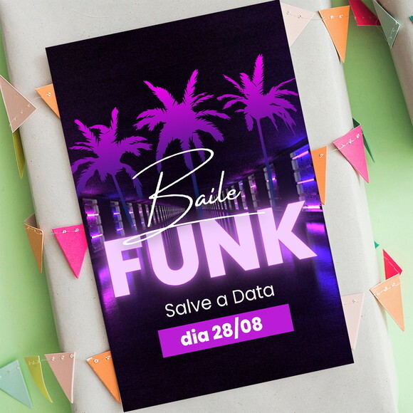 Convite Save The Date Aniversário Baile Funk Salve a Data