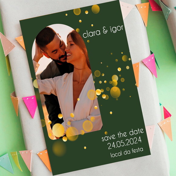 Salve a Data - Save The Date Casamento Várias Cores com Foto
