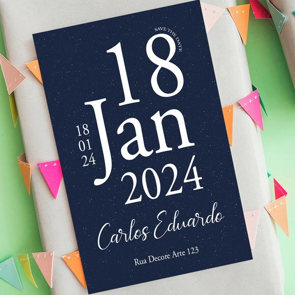 Salve a Data - Save The Date Glitter Várias Cores